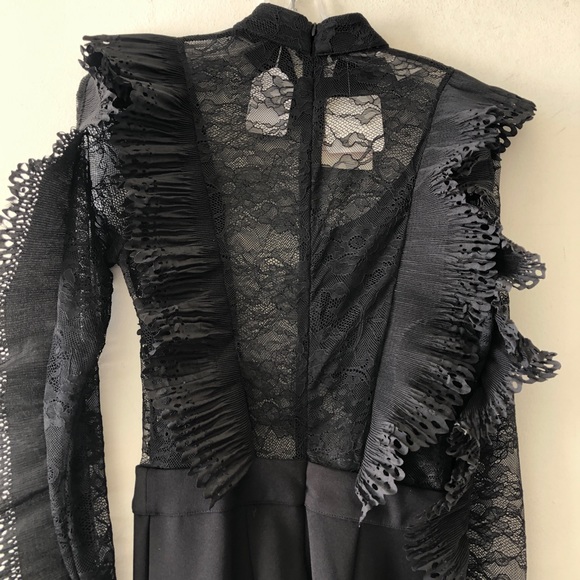 Black Long Sleeve Jumpsuit - Picture 3 of 4